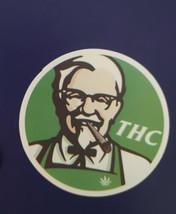 THC KFC Kentucky Fried Chicken Colonel Sanders weed logo Sticker - £3.19 GBP