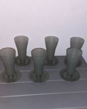 Vintage Tupperware Cups 754 Tall Sundae Parfait Set Of 6 Smoke Gray No Lids - £8.61 GBP