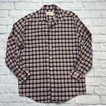 Eddie Bauer Mens Cotton Plaid Flannel Long Sleeve Shirt Size S White Bur... - £23.49 GBP