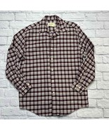 Eddie Bauer Mens Cotton Plaid Flannel Long Sleeve Shirt Size S White Bur... - £23.49 GBP