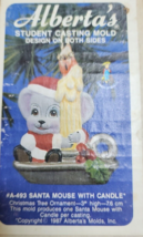 VTG 1987 Alberta&#39;s Student Ceramic Casting Mold A-493 Santa Mouse with Candle - $32.32