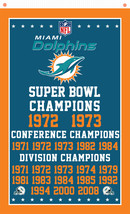 Miami Dolphins Football Team Champions Memorable Flag 90x150cm 3x5ft Best Banner - £11.95 GBP