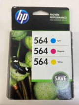 3pk Genuine HP 564 Color Ink DeskJet 3520 3521 3526 B8550 - EXP 05/2014 - $12.95