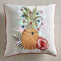 Pier 1 Imports EMBROIDERED PINEAPPLE Led Light-Up PILLOW - $40.00