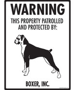 Warning! Boxer - Property Protected and Beware Aluminum Dog Sign - 9" x 12" - £15.09 GBP