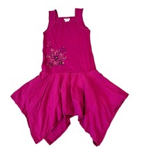 Naartjie Kids Girls Vintage Fuschia Pink Handkerchief Asymmetrical Dress 9 - £14.42 GBP