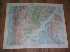 1957 Vintage Map Of Argentina Chile Falkland Islands / Scale 1:5,000,000 - £23.86 GBP