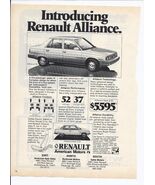 80&#39;s Renault Print Ad Automobile Car Alliance 8.5&quot; x 11&quot; - $356.24 MXN