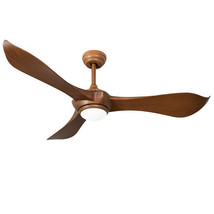 52 Inch Ceiling Fan with Light Reversible DC Motor - Color: Walnut - £150.43 GBP