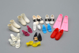 Barbie Doll Boots Sneakers Heels Scuba Fins Shoes Lot of 13 Pairs Hong K... - $77.22