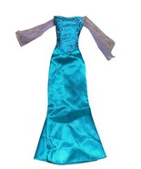 Disney Frozen  Elsa Doll Maxi Dress Turquoise Blue Gown Sheer Sleeves - $9.90