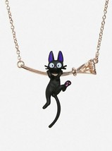 Studio Ghibli Kiki&#39;s Delivery Service Jiji Black Cat Broom Hanging Necklace - £19.80 GBP