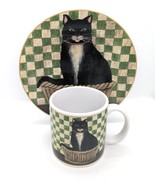 Country Kitties 2004 Style #2 D.C. Farmhouse Cat 8&quot; Plate &amp; Coffee Cup Set - $20.28 CAD