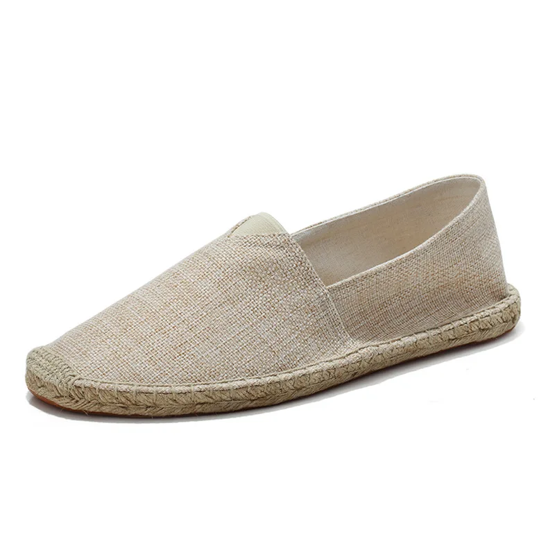 Summer Breathable Footwear Men&#39;s Canvas Shoes Hemp Lazy Flats For Men Ch... - $46.53