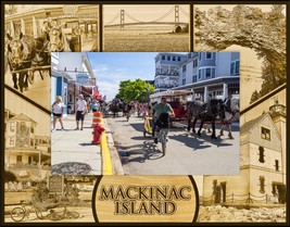 Mackinac Island Michigan Laser Engraved Wood Picture Frame (4 x 6)  - £23.97 GBP