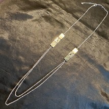 Vintage Brighton Mother Of Pearl Silver Plated Charm Long Necklace - £62.30 GBP