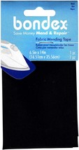 Bondex Iron-On Mending Fabric 6.5&quot;X14&quot;-Black - £10.85 GBP