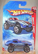 2010 Hot Wheels #213 Race World-Jungle 1/4 Corvette Stingray Blue w/ORUT5 Spokes - $10.00