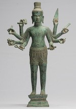 Vishnu Statue - Antik Khmer Stil Bronze Bayon Stil 54cm/55.9cm - £810.55 GBP