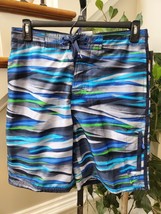 Nike Men&#39;s Multicolor Polyester Pull On Swim Trunk Logo Print Shorts Size Small - £39.28 GBP