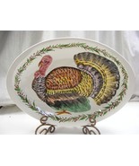 Vintage Italian Art Pottery Large 22&quot; Turkey Platter Holly Berry Garland... - €84,43 EUR
