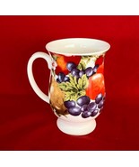 Fine Bone China Coffee Tea Mug Footed Mayflower Garden Fruit by Wren Eng... - $169.16 MXN