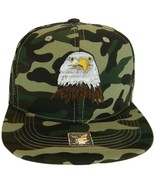 USA Men&#39;s Patriotic Eagle &amp; Side Flag Adjustable Snapback Baseball Cap M... - £11.95 GBP