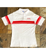 Vtg-COORS Guest Relations Employee Collar Shirt-White-L-Red Striped-Scot... - $57.61 CAD