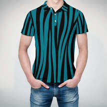 Striped Straight Polo Shirt - Blue - $27.00