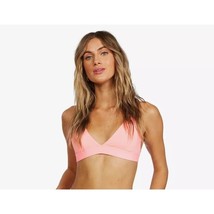 Billabong Sol Searcher Banded Bikini Top Triangle Removable Cups Pink L/12 - £14.28 GBP