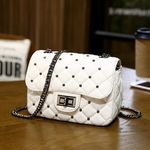 Spring New Vintage Rivet Small Square Crossbody Bags Mini Women Handbag Lock Pu  - £28.84 GBP