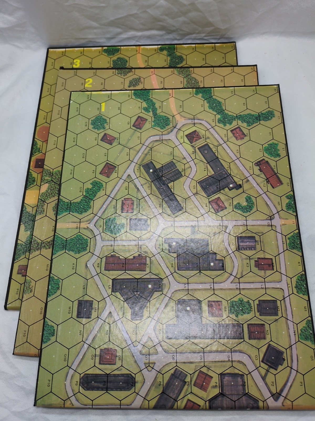 Lot Of (3) ASL Advanced Squad Leader Mounted Cardboard Maps 1-3 - $27.71