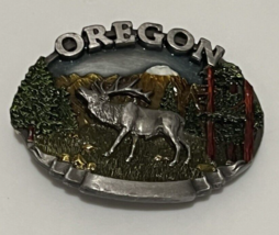 Deer enameled Oregon Belt Buckle Siskiyou Buckle Co 1987 - £19.22 GBP