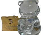 Vintage Fenton Art Glass Bear Figurine with Blue Heart September Birthstone - $29.92