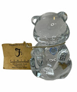 Vintage Fenton Art Glass Bear Figurine with Blue Heart September Birthstone - $41.00 CAD