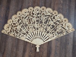 Mid Century Modern Burwood Wall Decor Fan Hollywood Regency #4402 Cream 43&quot;X27&quot; - £44.97 GBP