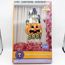 Snoopy BOO haunted House Pumpkin Lighted Window Decor 15” With Box Works - £40.30 GBP