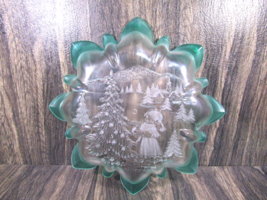 VTG Mikasa Etched Glass Candy Cookie Dish Fluted Edge Christmas Story 13&quot; - £27.39 GBP