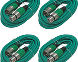 4 Pack Lot Green 3Pin Xlr Extension Microphone Mic Cable Male To Female ... - £36.16 GBP
