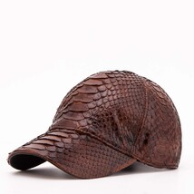 Boss Dark Brown Python Leather Cap image 7