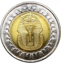 World coins Egyptian Pharaoh Tutankhamun 1 Pound Coin, Golden Silver colored.L12 - £6.41 GBP