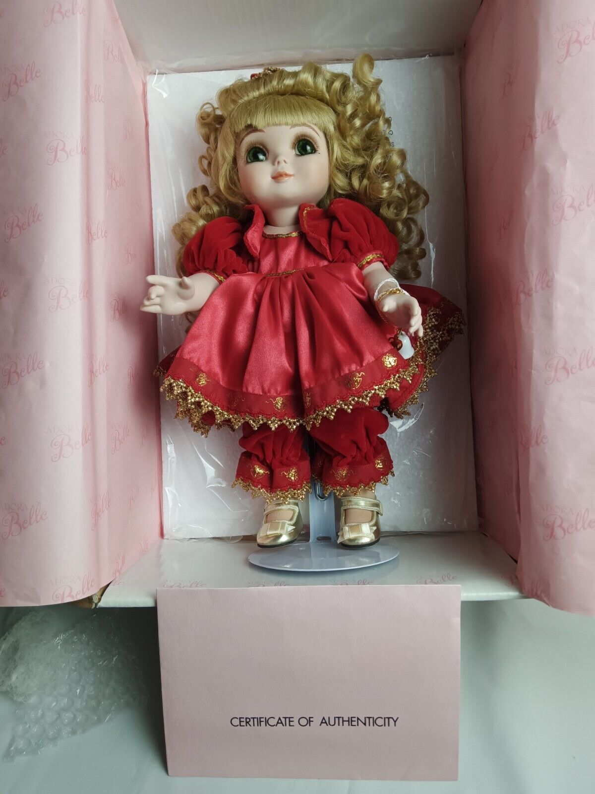 Marie Osmond Adora Belle "Jingle Belle" Porcelain Collector doll COA Box - $60.00