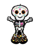 Day of the Dead Sugar Skull Airloonz Mylar Foil 52&quot; H Standing Balloon S... - £12.75 GBP