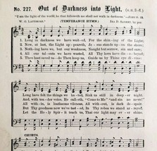 1883 Gospel Hymn Out Of The Darkness Sheet Music Victorian Religious ADB... - $19.99