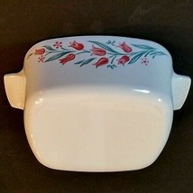 Corning Ware Rosemarie Square Casserole Open 1.5 Qt Pink Tulips Corelle A-1.5L  - £15.81 GBP