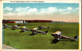 Vtg Postcard Airplane One of Uncle Sam&#39;s Army Aviation Schools - £5.77 GBP