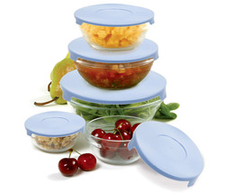 Norpro Norpro Nesting Glass Storage Bowls with Lids (5pc Set) Kitchen Ac... - $51.99