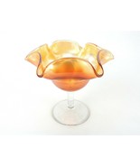 Carnival Glass Compote, Marigold with a Clear Base and Stem Vintage Comp... - $17.35 CAD