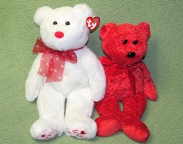 Ty B EAN Ie Buddies Lot Heartford Lots Of Love And Sizzle Red Tyhair Plush Stuffed - $14.48