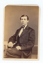 Antique CDV Circa 1870s Guterkunst Handsome Young Man Sitting Philadelphia, PA - £7.43 GBP